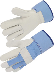 Handschuh mit Innenhand aus genarbtem Rinderleder.