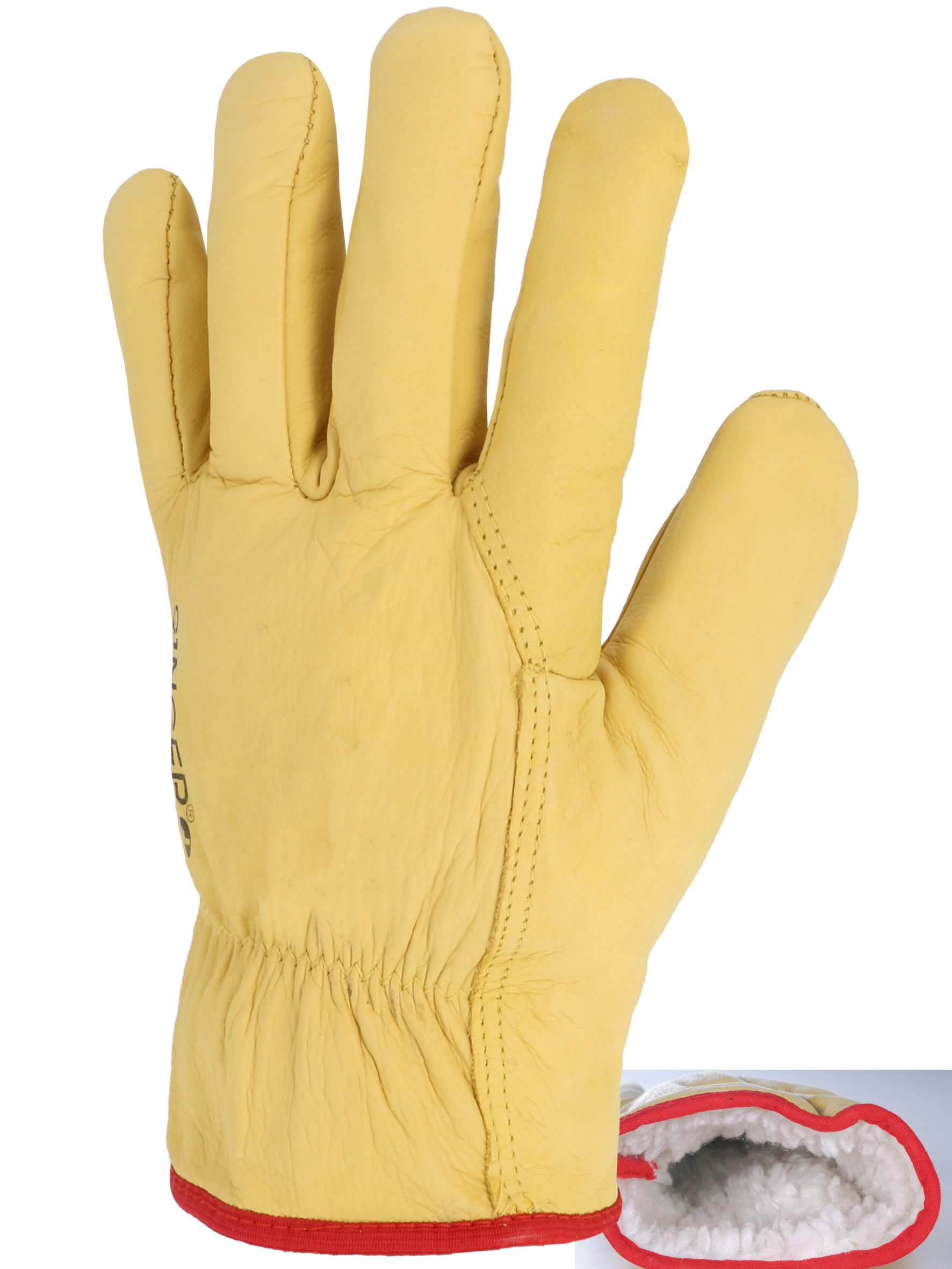 Gants cuir homme Hurbane - Coupe droite cintrée - Orange Bonze