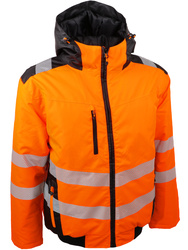High visibility bomber jacker against foul weather. Warm and comfortable