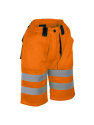 High visibility work short. Cotton/polyester 245 gsm.