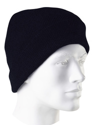 Knitted acrylic hat. Black colour.