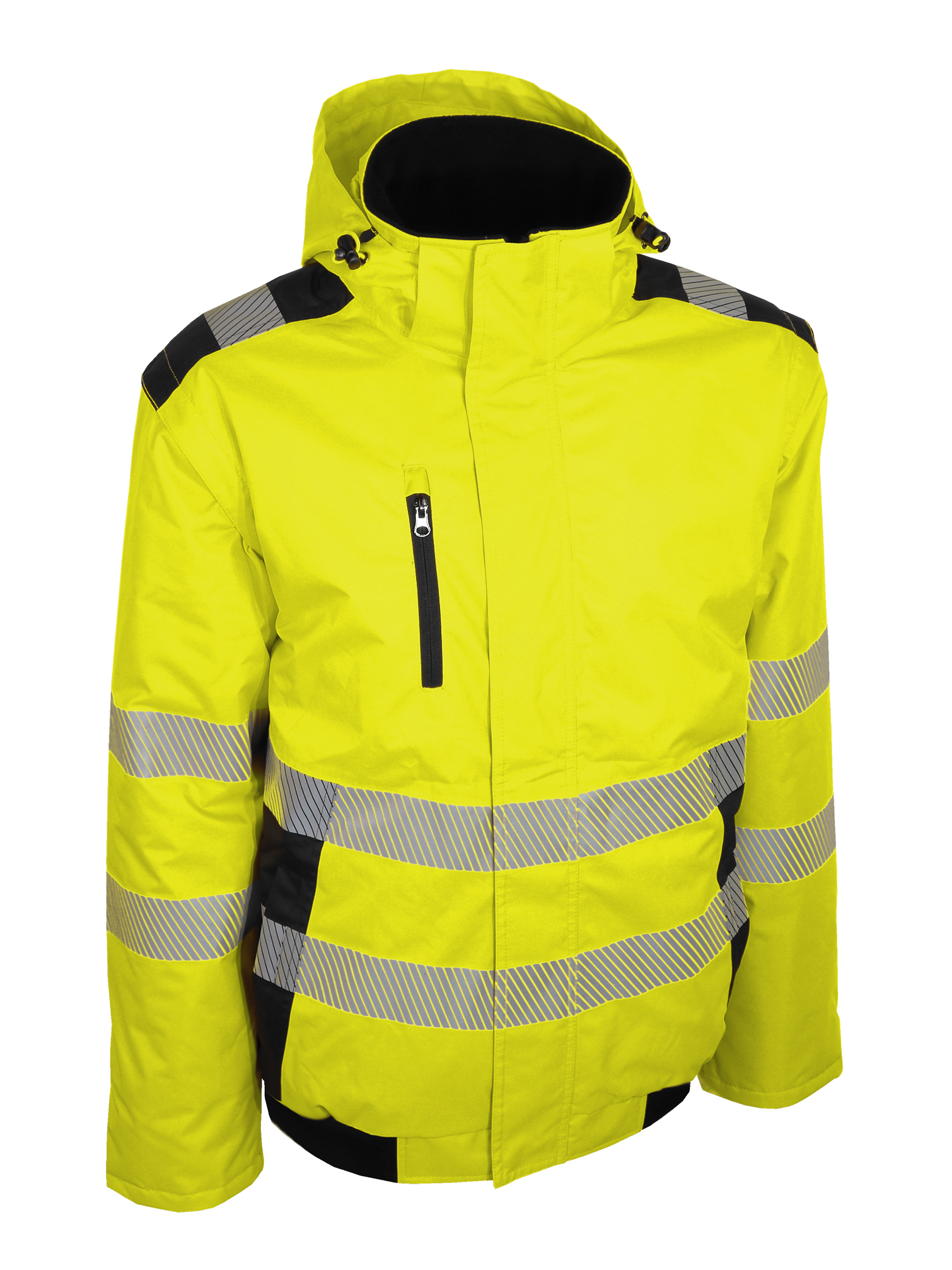 Item High visibility bomber jacket. 100 polyester Oxford 300D coated with PU