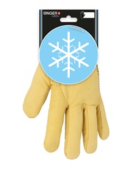 Guanto in pelle di bovino gialla. Foderato in acrilico