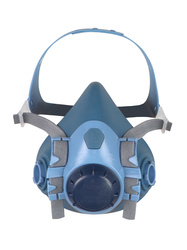 Silicone respiratory half-mask. Designedto fit two bayonet filters