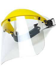 Protective face shield. Clear polycarbonate visor (305 x 190 mm).