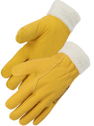 FJORD - Safety glove, Driver type. All cow grain leather. Fully fur acrylic boa