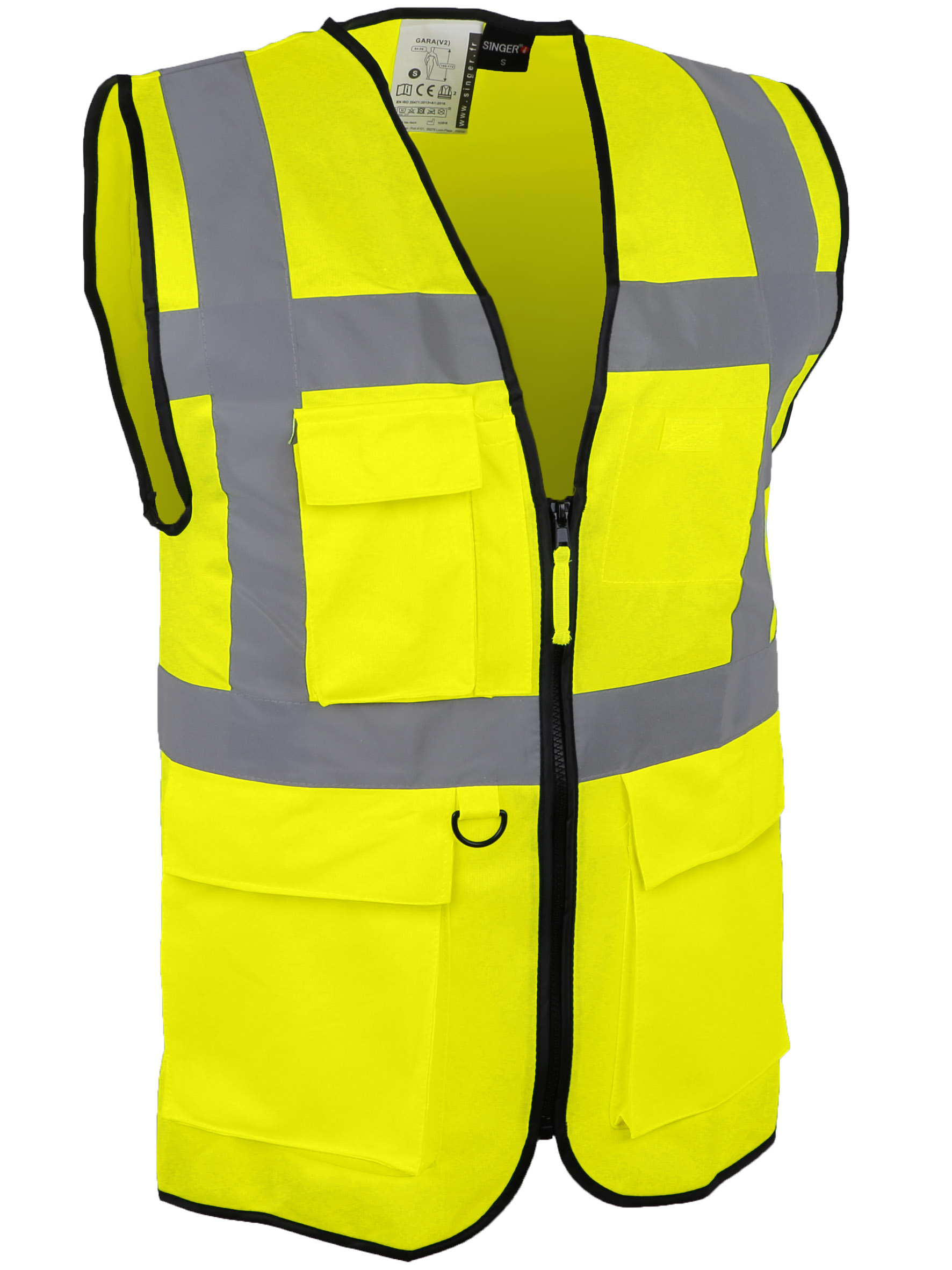 gilet jaune fermeture eclair