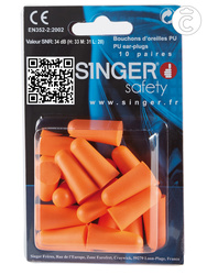 Uncorded PU orange ear-plugs. SNR: 34dB.