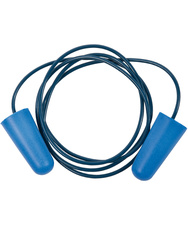 Corded PU detectable blue ear-plug. SNR:37dB.