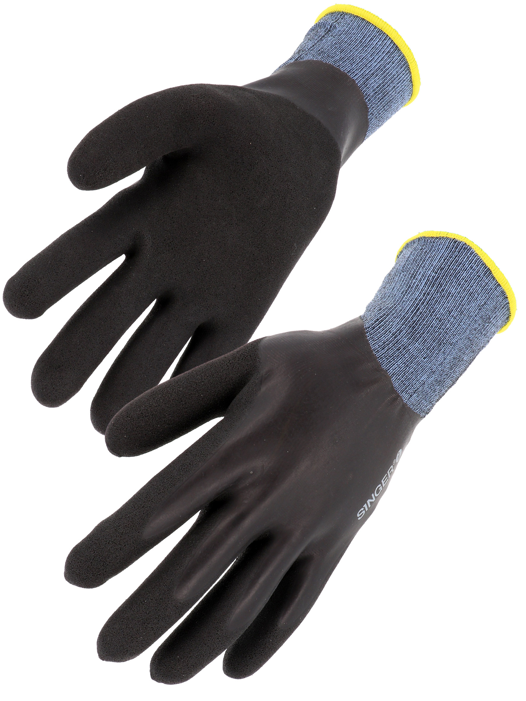 Gants nylon noir enduction latex crêpé - 5071LB - SATEXO