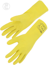 Latex glove. Unsupported. Cotton flocklined. 300 mm length.