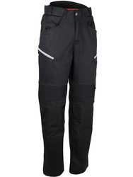 Pantalon de travail, 98% coton 2% élasthanne / Cordura® - 265 g/m². Noir.