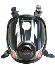 Silicone twin filter full face mask. Designed to fit two bayonet filters