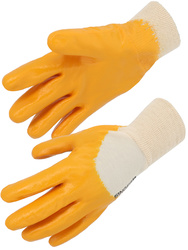 Nitril-Handschuhe (3/4) UItraleichte Beschichtung. Genähtes Baumwolle-Trägerma