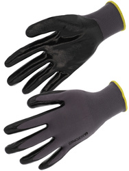 Nitrile palm coated glove. Open back. Polyamide liner. 13 gauge.