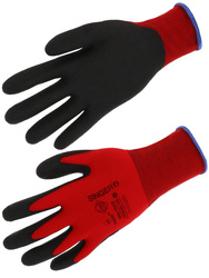PVC CFT-Handschuhe Nahtloser Polyamid-Träger. Sehr fein gestrickt.