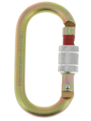 Moschettone con indicatore di mancata chiusura. Apertura 16 mm.