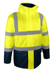 Two tone high visibility parka.