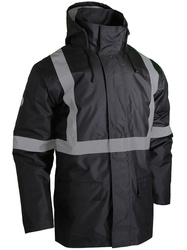 Parka de visibilidad mejorada. Bandas retroreflectantes