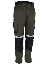 Pantalon de travail ripstop. Coton/polyester/élasthanne 280 g/m². Bronze/noir