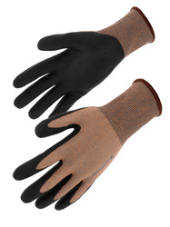 HDPE-Handschuhe. Schnittschutz D. Nitrilschaum-Beschichtung. Gauge 18