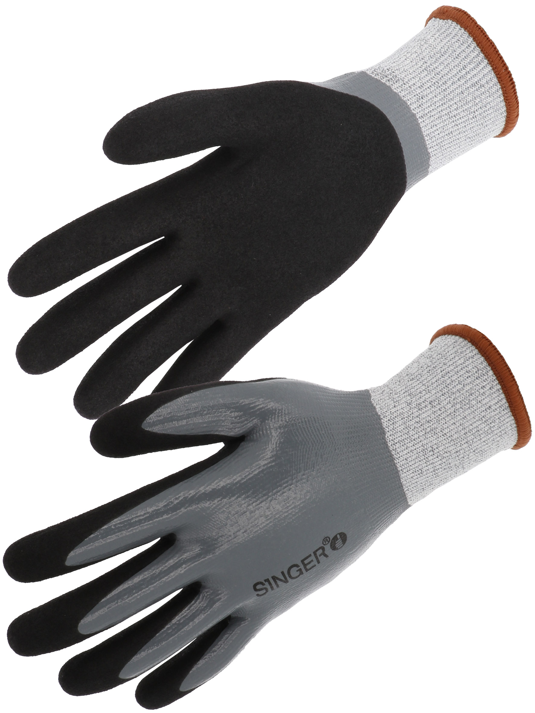 Gant anti-coupure 5 gris enduit mousse Nitrile noir Réf 1CRCB - PROSAFE  ALGERIE