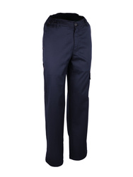 Fire retardant protective trousers. 350gsm. Blue colour.