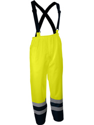 Foul weather high visibility suspender pants