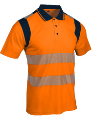 High visibility polo-shirt. 55% cotton /45% polyester, 170 gsm.