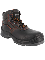 S3 SRC. High cut safety shoes. Pigmentedleather