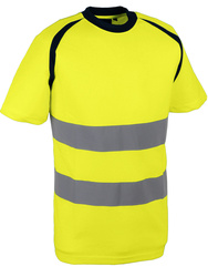 T-shirt jaune. 100% polyester bird-eye.150 g/m²