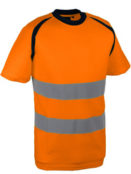 Oranges T-Shirt. Warnschutz. 100 % Birdseye-Polyester 150 gm2.