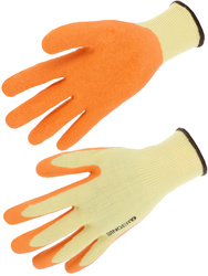 Beschermende handschoenen van polyester/katoenvezels. Latex palmcoating. 10 gau