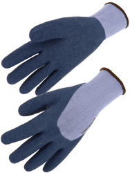 Latex handschoen. Coating voor knokkels.Polyester voering. 10 gauge.