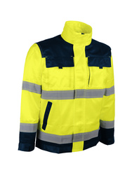 High visibility work jacket. Polyester/cotton. 245 gsm.