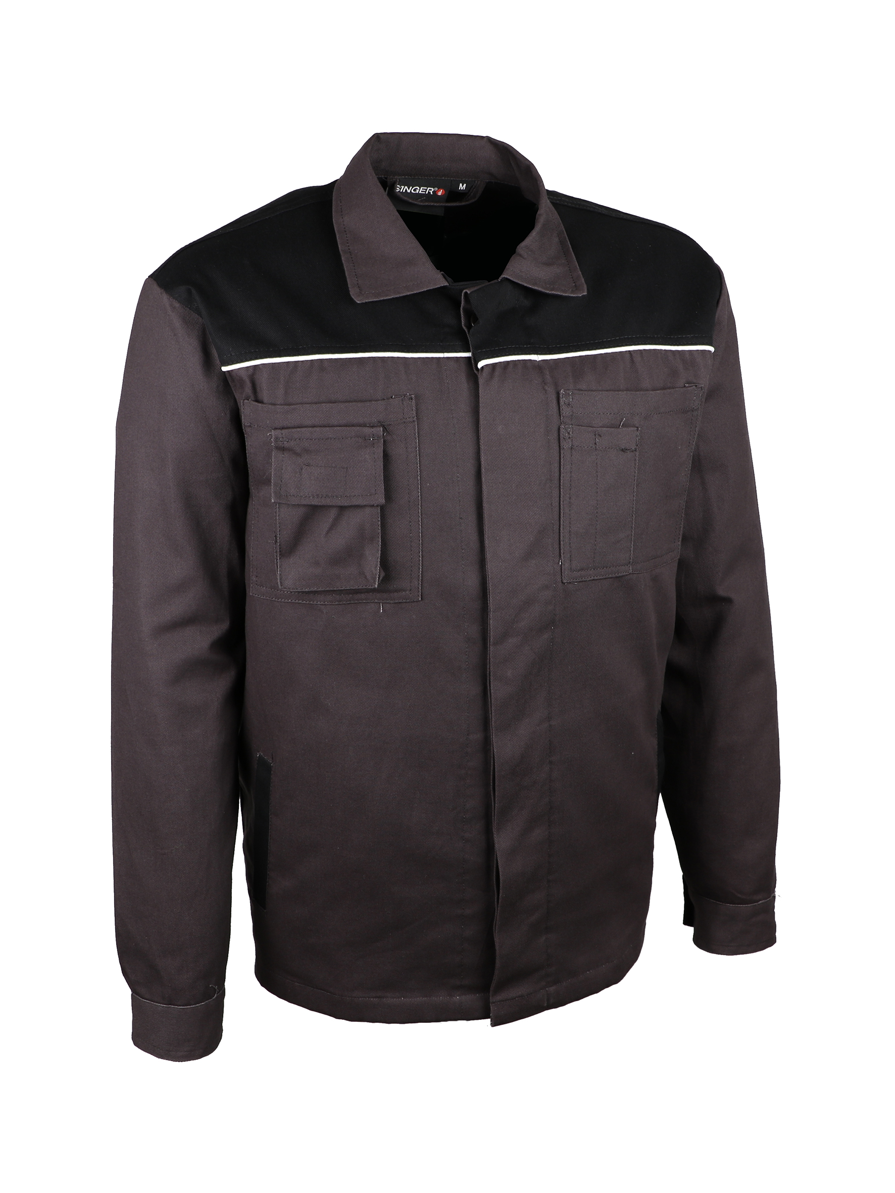 Article - Veste de travail. 100% coton. 300 g/m².Bicolore gris / noir.