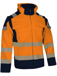 Veste haute visibilité softshell. 2x1 manches amovibles. 100% polyester