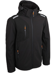 Chaqueta softshell. 96% poliéster y 4% elastano, 300g/m²