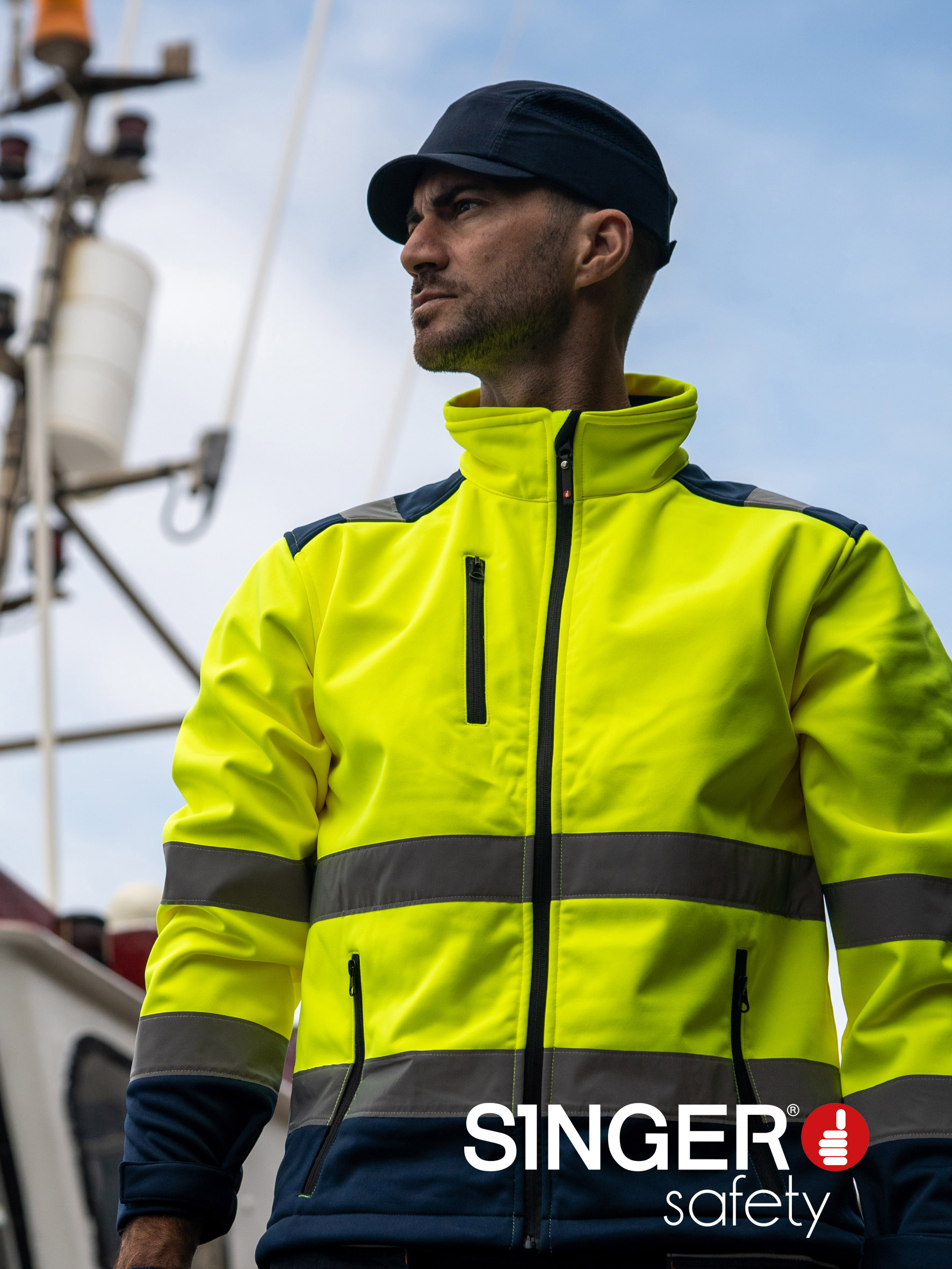 Article - Veste Softshell de signalisation.Triple couche, membrane PU