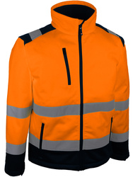 Kurtka Softshell o wysokiej widoczności.Potrójna warstwa z membraną TPU