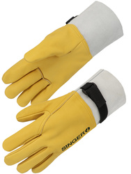 Electrician protective overglove. Full cow grain leather. 10 cm split cuff.