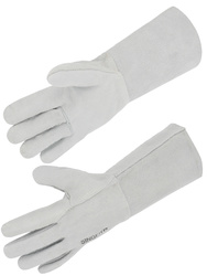 Gant de protection. Tout croûte de bovin. Manchette croûte de 15 cm.