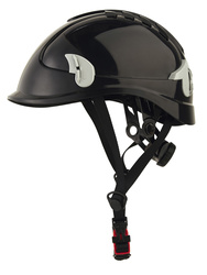 Casque monteur ventilé avec attaches pour lampe frontale.