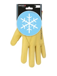 All yellow cow grain leather glove. Fully fleece lined.