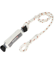 Fall arrest lanyard with energy absorber