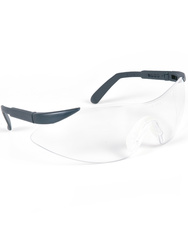 Safety spectacle. Adjustable temple length. Clear lenses.