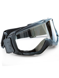 Safety goggle with comfortable foam seal. Clear anti-fog wide lens.