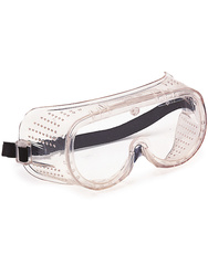 Safety googles. Indirect ventilations. Clear lens.