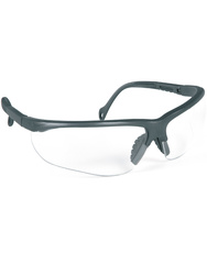 Safety spectacle. Adjustable temple length. Clear lenses.