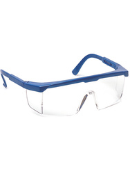 Safety spectacle. Adjustable temples length. Clear lens.